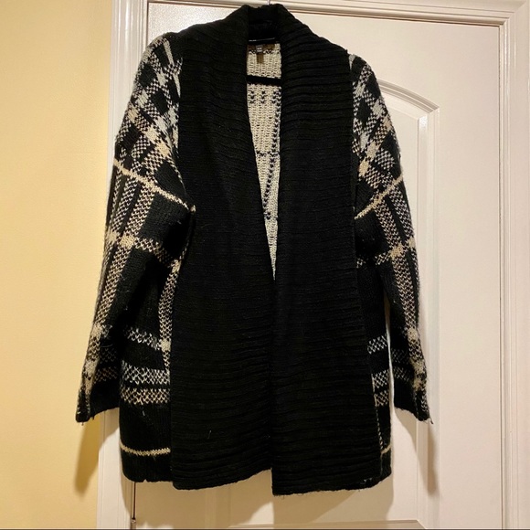 Lane Bryant Plaid Open Cardigan - Black - 18/20 - Picture 2 of 5